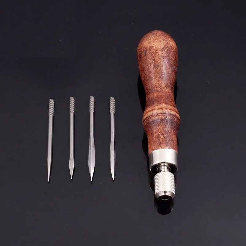 1 шт. 4в1 высококачественный инструмент для штамповки кожи Новый DIY деревянная