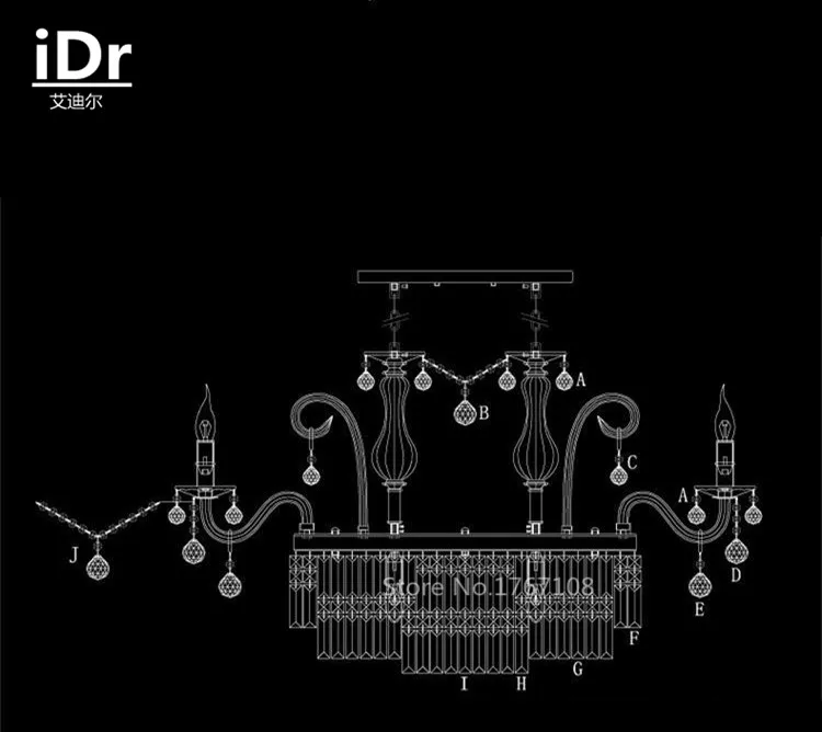 Светодиодные лампы для гостиной в европейском стиле прямоугольная обеденная