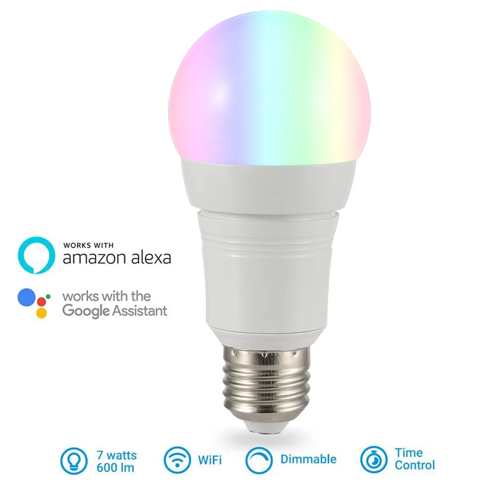 Умная Светодиодная лампа E27/B22/E14 16 цветов Wi Fi для Google Home Amazon Alexa AI88|Неоновые лампы и