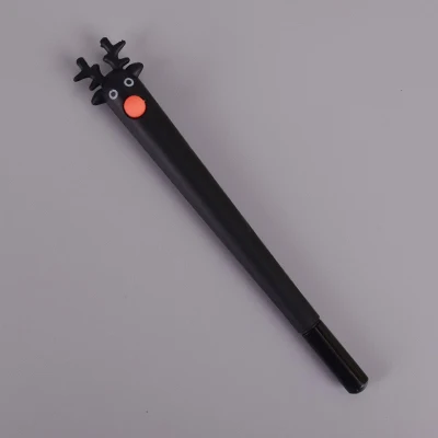 03 Black 1 шт./лот, гелевая ручка с мультяшным рождественским лосем для студентов, силикагель, ручки для письма, канцелярские принадлежности, canetas материал, школьные принадлежности - Цвет: 03 Black