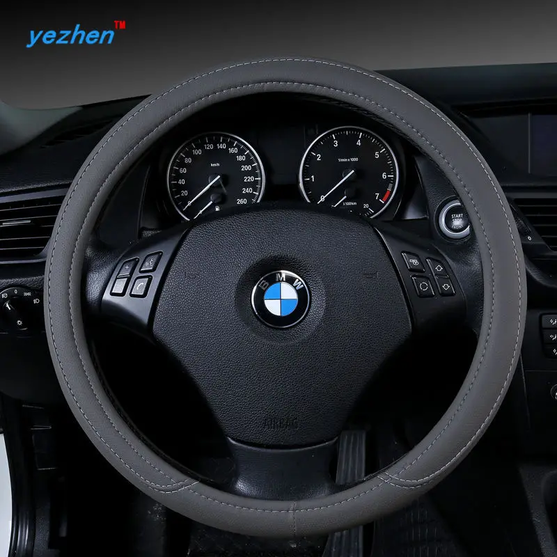 Новинка кожаные чехлы для рулевого колеса высокого качества из микрофибры 38 см/15