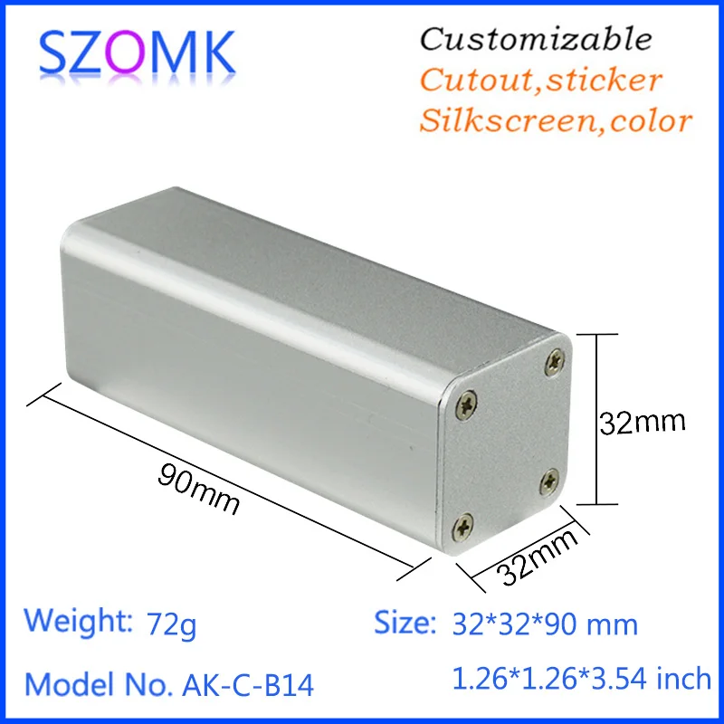 

10 шт., алюминиевая экструдированная Электроника szomk, 32*32*90 мм