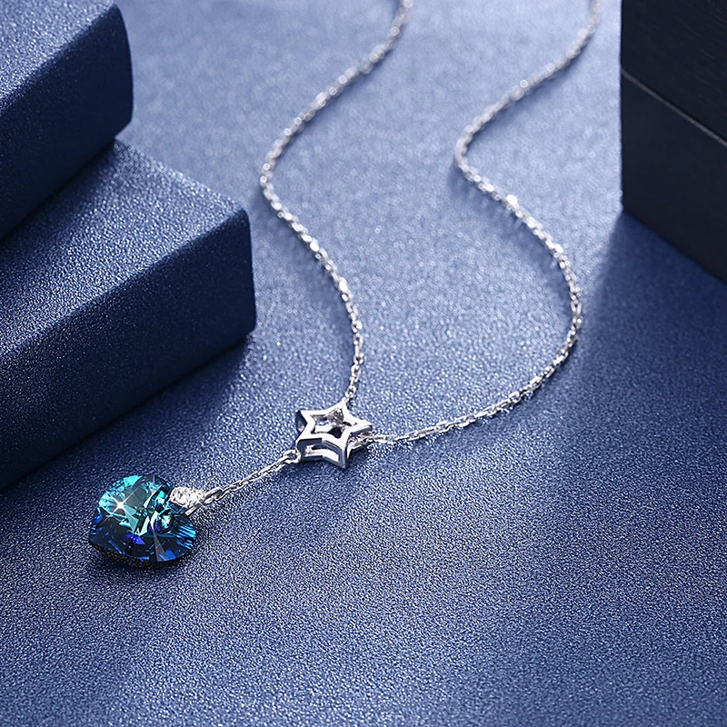 LEKANI романтическое ожерелье с кристаллами в виде сердца от Swarovski Подвеска для
