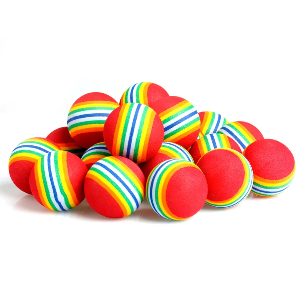 

20pcs Rainbow Foam Sponge Indoor Practice Golf Balls Training Ball Dia.40mm