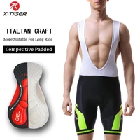 x tiger pro mans cycling bib shorts with coolmax 5d gel pad 100 lycra mtb bike racing bicycle bib shorts culotes ciclismo