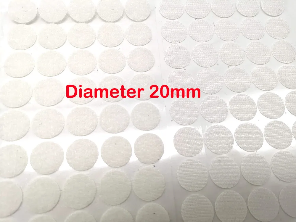 white 20mm 50pairs 50 пар/10/15/20/25/30 мм на клеевой основе с крючками и петлями сильная самоклеящаяся крепежная лента для монет в горошек Стикеры для DIY Швейные аксессуары - Цвет: white 20mm 50pairs