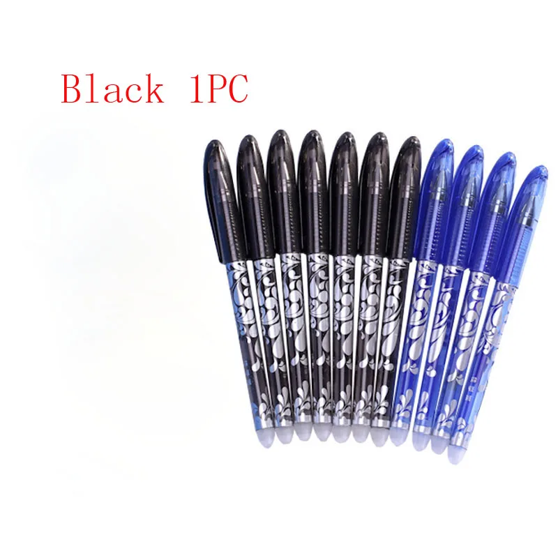 1pc Black Pen EZONE стираемые ручки черные, голубые чернила гелевые стираемые ручки со специальным ластиком 5 шт. 0,5 мм Сменные Чернила Канцелярские Принадлежности для офиса и школы - Цвет: 1pc Black Pen