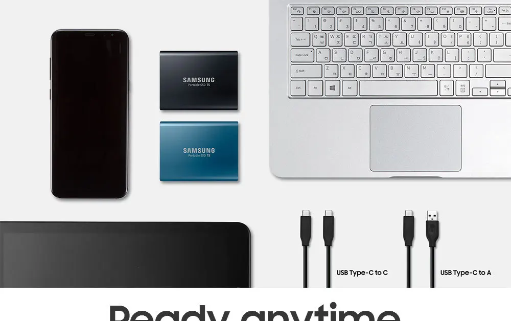 Samsung внешний твердотельный накопитель T5 250 ГБ 500 г 1 t 2 t внешний твердотельный накопитель Hd жесткий диск Usb 3,1 Gen2(10 Гбит/с) и обратная совместимость с Usb для ПК