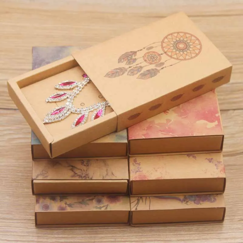 20 шт./лот Большая Мраморная Подарочная коробка Ловец снов из крафт бумаги