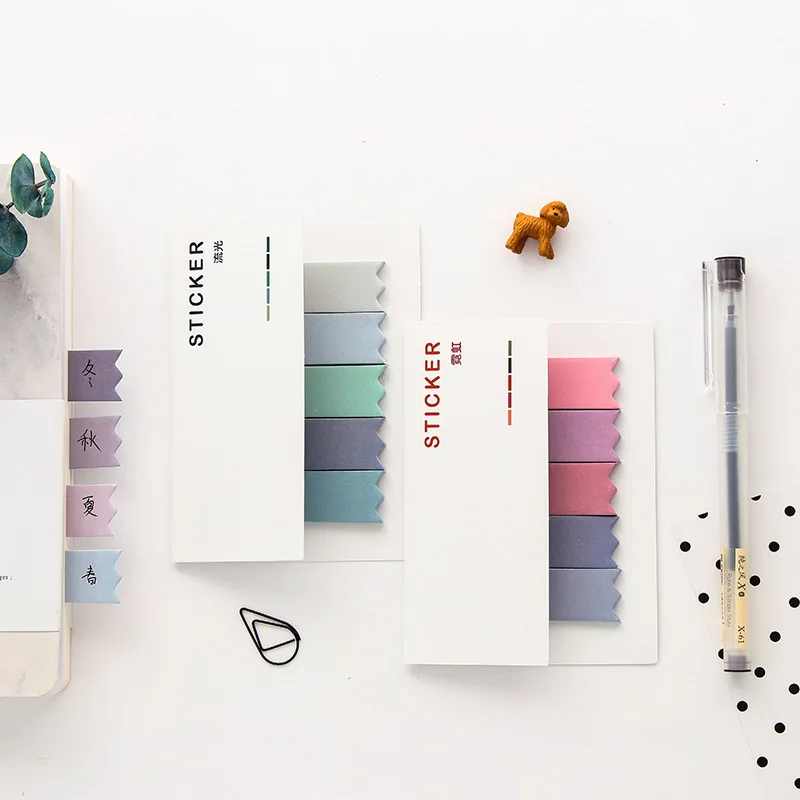 

1PCS Colorful Simple Gradient Color Self-Adhesive N Times Memo Pad Sticky Notes Post Bookmark School Office Supply BLT36