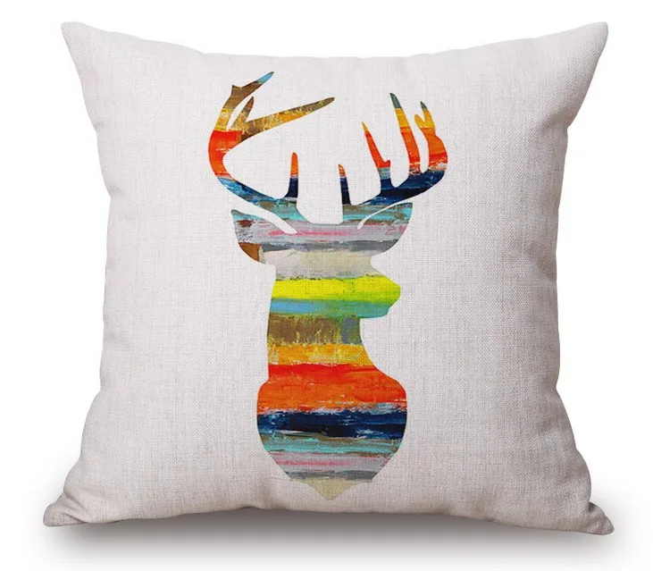 Олень якорь домашний декор наволочка Акварельная птица льняные хлопковые