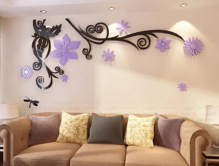 3d акриловые Трехмерные настенные наклейки сделай сам романтическая лоза