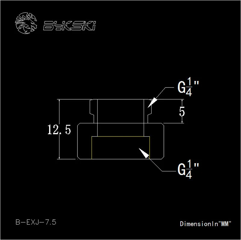Bykski B-EXJ-7.5mm-50mm штекер-f-удлинитель фитинги бутик Алмазный Узор G1/4 мужские фитинги с внутренней резьбой стиль водяного охлаждения