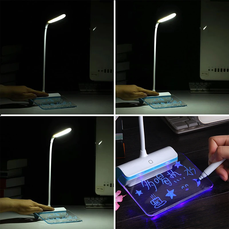 Настольные лампы USB Светодиодная настольная лампа с доской сообщений защита для