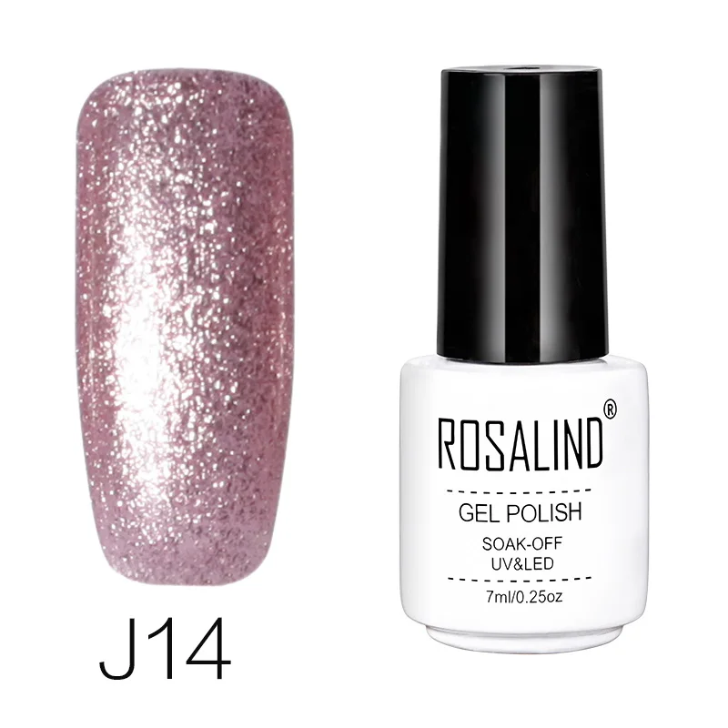 J14 ROSALIND гель 1S Платина 1 шт. 7 мл Гель-лак для ногтей мерцающий Полупостоянный 24 цвета выбор Гель-лак для ногтей - Цвет: J14
