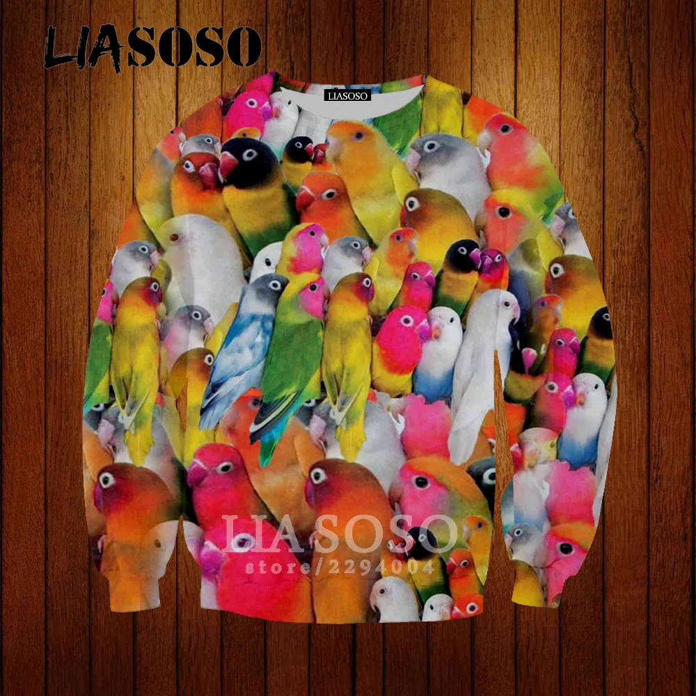 LIASOSO попугай футболка Для мужчин с цветами хип хоп Футболка брод 3d принтом