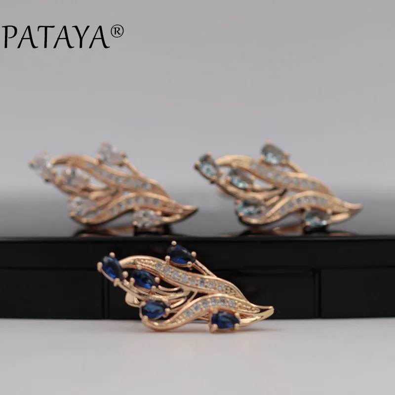 Модные светло голубые большие серьги PATAYA модели 585 Женские винтажные подвески