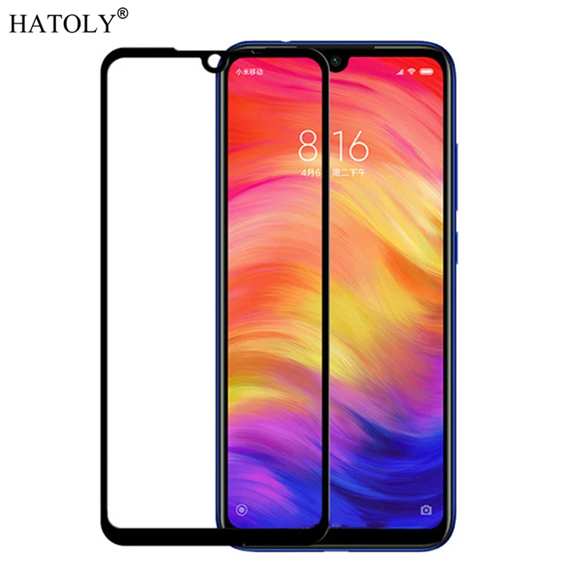 Cristal templado para Xiaomi Redmi Note 7 Pro, Protector de pantalla pegado para Xiaomi Redmi Note 7 Pro, 2 uds.-1