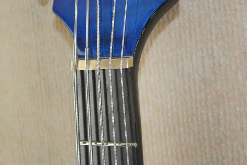 Реальные фотографии Высококачественная синяя 5-струнная электрическая