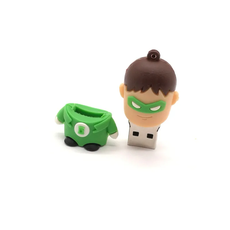 Мультфильм зеленый фонарь usb флэш-накопитель Флешка 64 ГБ 32 16 8 4 супергерой карта