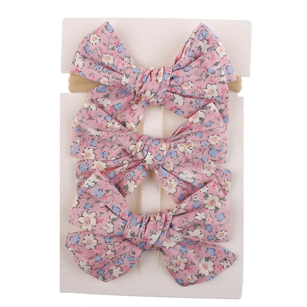 baby bows D7 3 шт./партия, повязка на голову для малышей, бандо Bebe Fille, заколки для волос, нейлоновые ободки для девочек, аксессуары для волос с бантиком для новорожденных - Цвет: baby bows D7