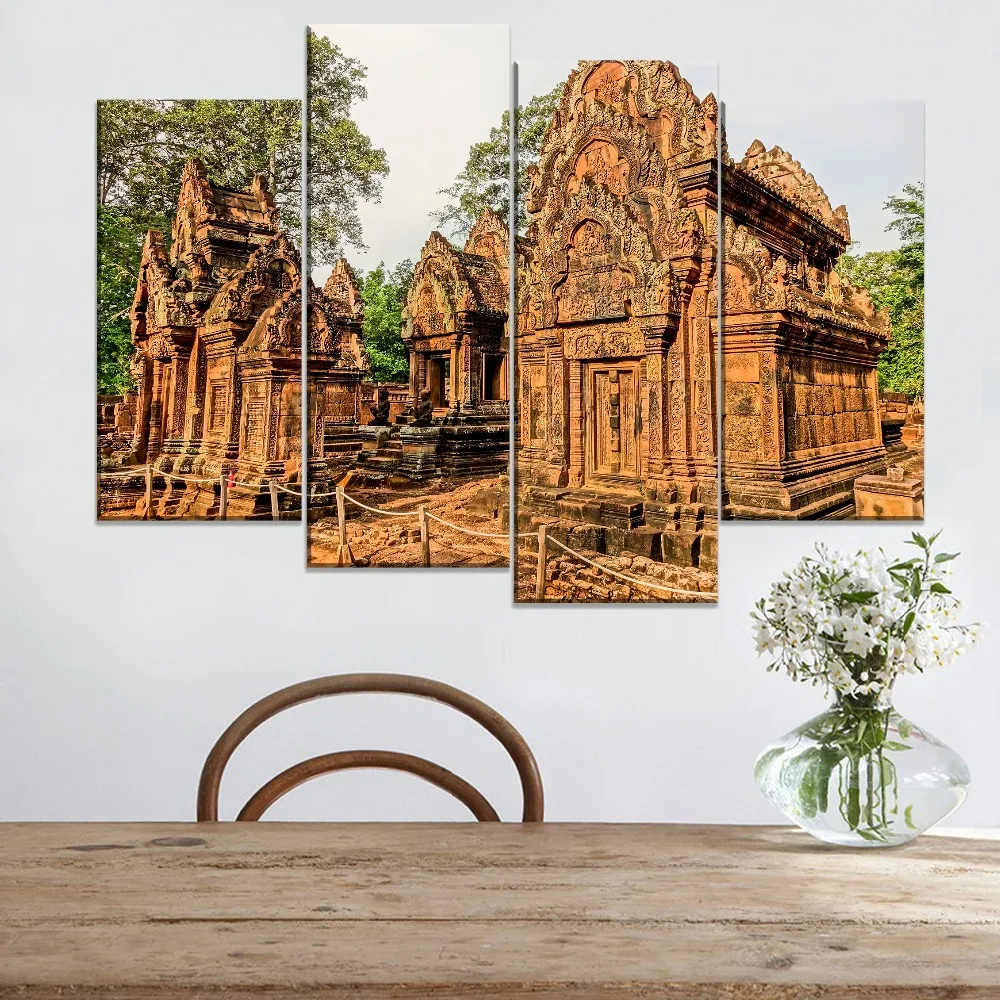 Картина в стиле древней архитектуры 3 шт. Высококачественная печать на холсте