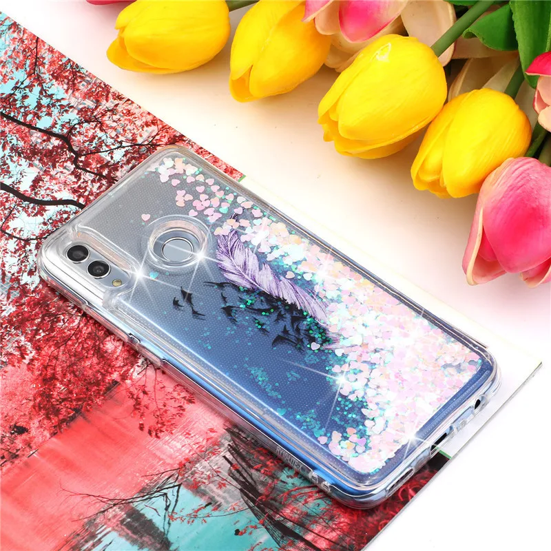 Жидкий чехол для huawei Honor 9 Lite, чехол для Coque huawei Honor 10 10 Lite, блестящий динамический силиконовый мягкий ТПУ чехол для телефона