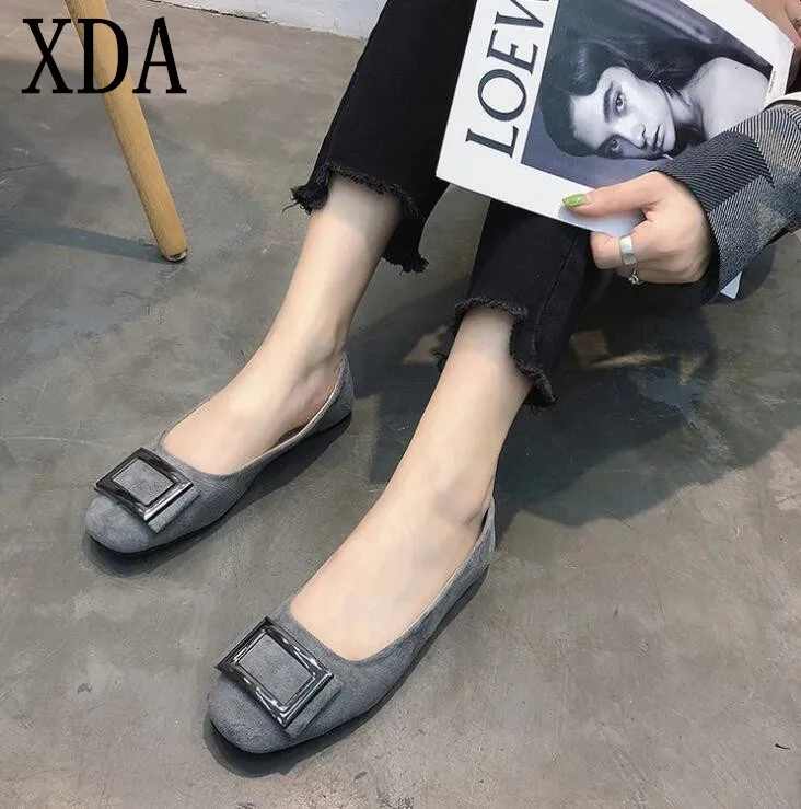 XDA/женские слипоны на плоской подошве Повседневная Рабочая обувь однотонные