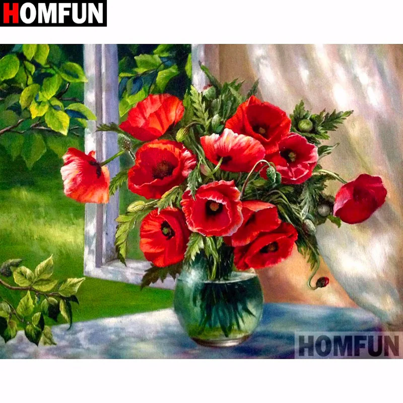 HOMFUN Full Square/Round Drill 5D DIY Diamond Painting &quotFlower landscape&quot Embroidery Cross Stitch Home Decor Gift A16954 | Дом и сад