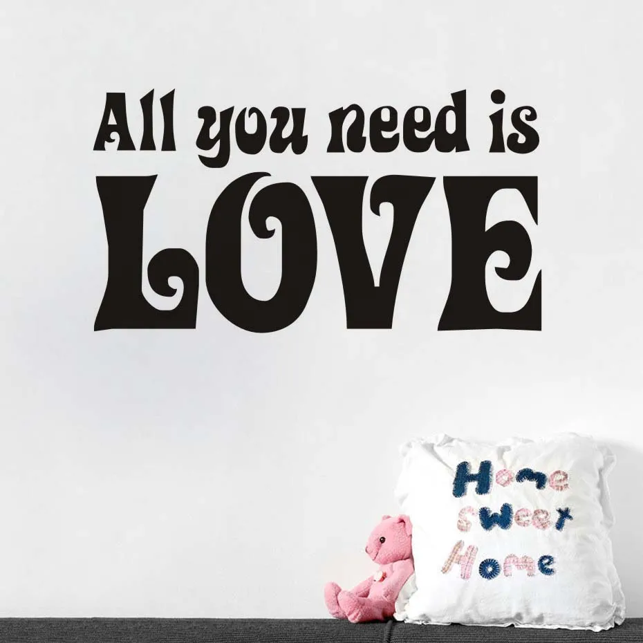 Все что вам нужно это любовь виниловые английские настенные наклейки слова для