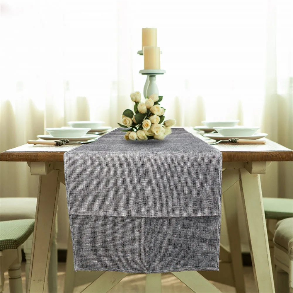 Серый хаки имитированный Лен настольный бегун простой норвежский стиль для