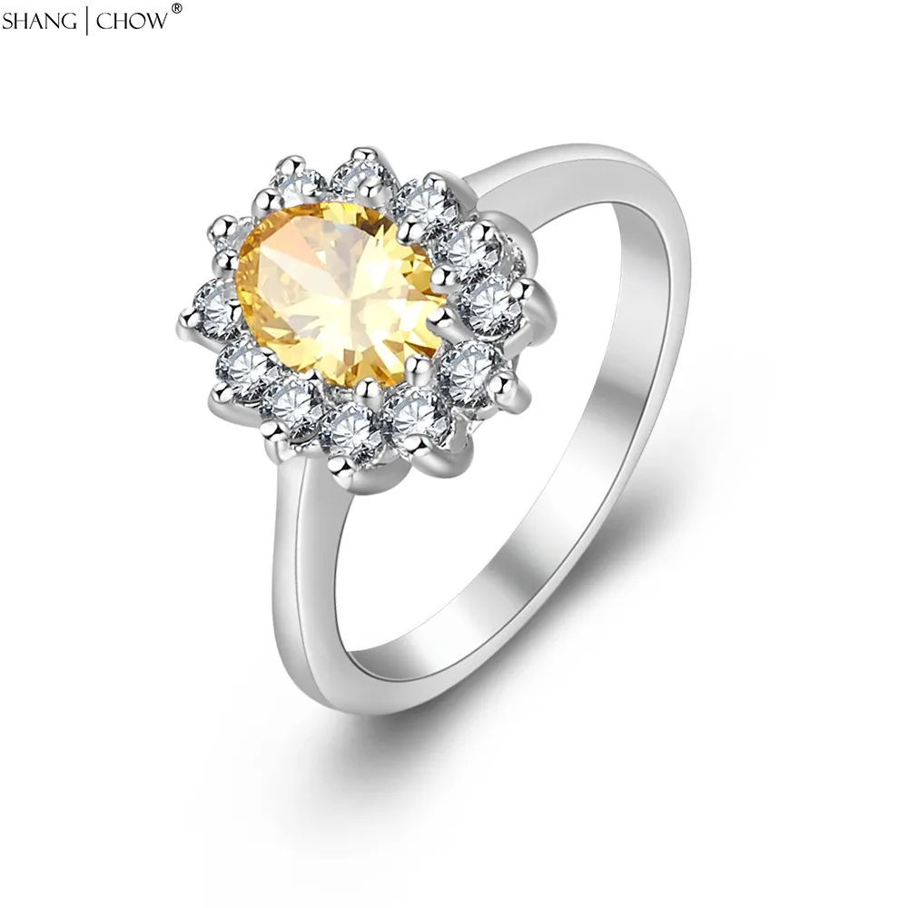 Женское кольцо из серебра 925 пробы с желтым кварцем | Украшения и аксессуары