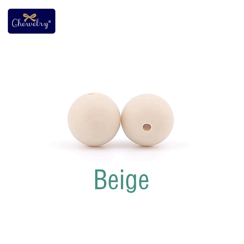 Beige 30 шт пищевого качества силиконовые бусины 12 мм жемчужные силиконовые бусины Детские игрушки DIY детские Прорезывания Зубов Ожерелье без БФА соска цепь аксессуары - Цвет: Beige