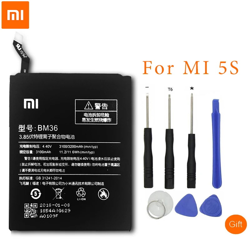 Оригинальный аккумулятор для телефона XiaoMi BM36 Xiaomi Mi 5S 6 4 Redmi Note2 BM45 4A BN30 BM32 BM39