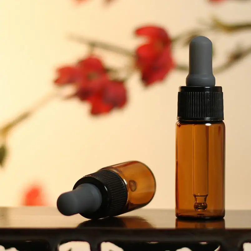 10ml Empty Amber Glass Essential Oil Dropper Bottle Mini Brown Vials lin2885 | Дом и сад