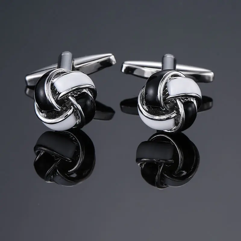 Black white color Прямая с фабрики, мужские запонки для французских рубашек,, качественные запонки из меди золотого, серебряного, синего, черного, фиолетового цветов - Окраска металла: Black white color