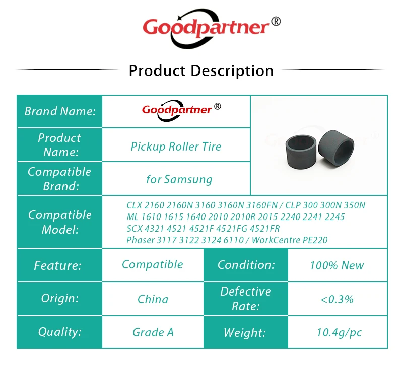Ролик для пикапа 30X Samsung CLP 300 350 мл 1640 2240 1610 1615 1641 2010 2015 CLX 2160 SCX 4521 Xerox 3117 6110 PE220|Детали