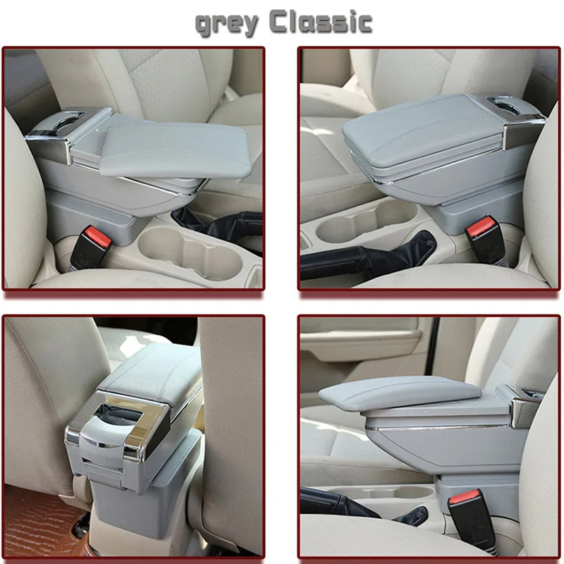 Grey Classic Кожаный Автомобильный подлокотник для ford ecosport - Название цвета: Grey Classic