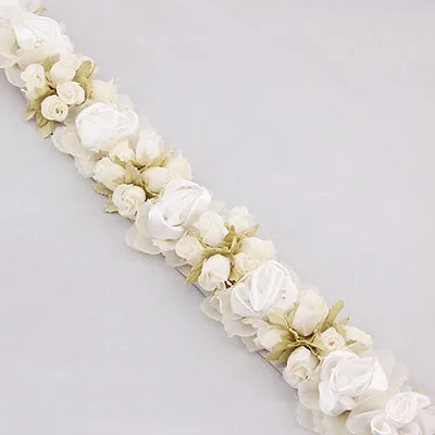 long belt white Модный детский белый свадебный пояс с розами для девочек, пояс для девочек, пояс для невесты, платье принцессы, украшение для женщин - Цвет: long belt white