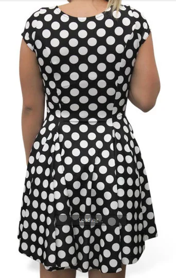 Ms. models black and white dot sun dress big swing vest code X-130 | Женская одежда