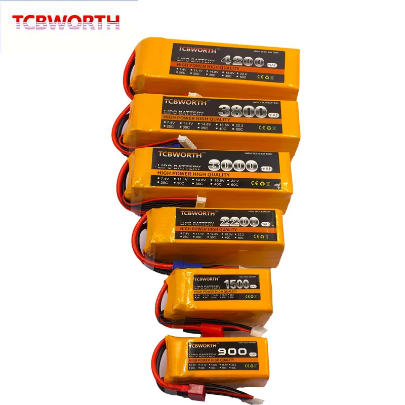 6S RC Квадрокоптер LiPo Батарея 22 2 V 1300 мА/ч 2600mAh3500mAh 4200 5200mAh6000mAh 25C35C для