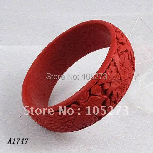 Оптовая продажа красивый красный цвет Резные Лаки браслет Рождественские