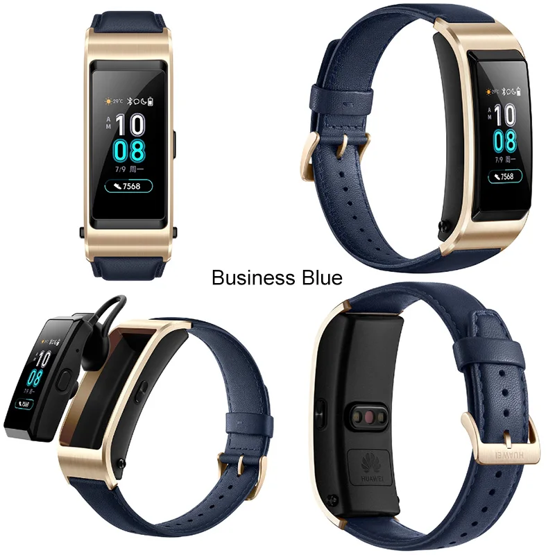 Business blue Huawei TalkBand B5 Talk Band B5 Bluetooth умный Браслет цветной экран здоровье водонепроницаемый Сенсорный экран полный сенсорный научный сон - Цвет: Business blue