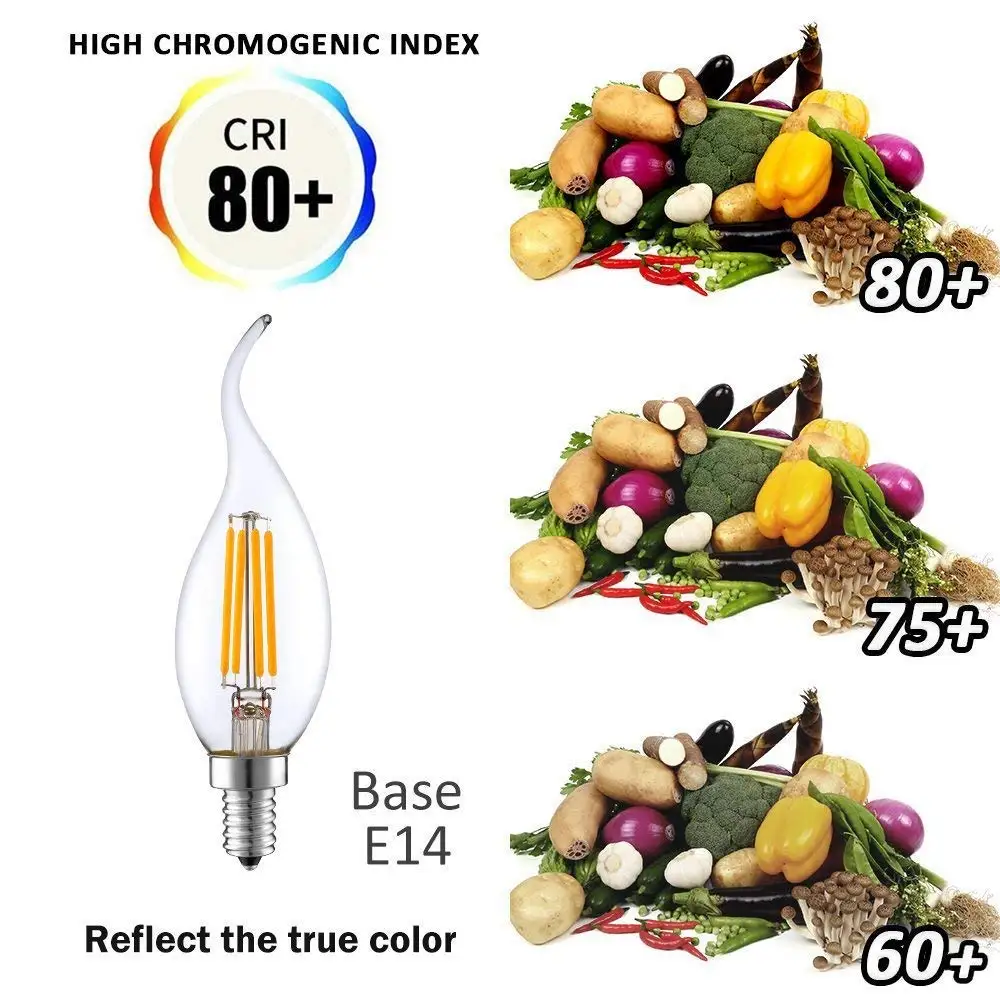GANRILAND светодиодный E14 220V лампа 3,5 W C35T светодиодный Диммируемый свечи накаливания канделябры с изогнутым кончиком 35W эквивалент накаливания