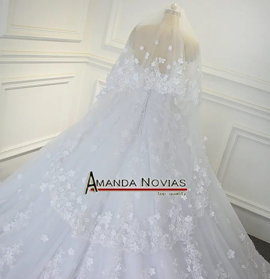Бальное платье свадебное 2019 Amanda Novias реальные фотографии с длинным шлейфом|gown