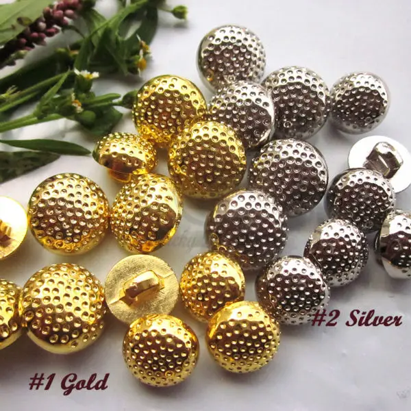 

144pcs 15mm / 12.5mm Gold / Silver yangmei sewing Buttons for coat / shirt high quality sewing craft accessories wholesale
