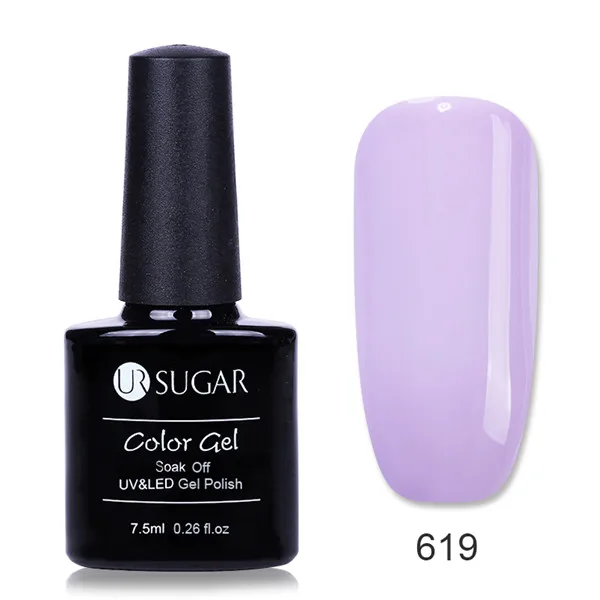 Color 619 Ur Sugar 7,5 мл УФ фиолетовая серия голографический блеск для ногтей Платиновый Гель-лак гель лак для ногтей - Цвет: Color 619