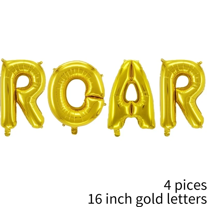 16inch Gold ROAR 1 шт. гигантский динозавр фольгированный Шар Детские воздушные шарики в виде животных Динозавр день рождения для детей мир Юрского периода украшения шар - Цвет: 16inch Gold ROAR