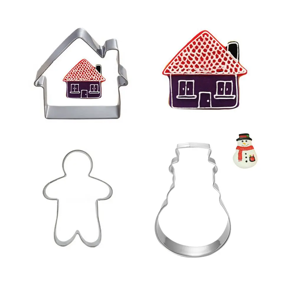 

3pcs/set Christmas Cookie Cutter, Bakeware Set Biscuit Cookie Cutter Baking Tools for Cakes Stainless Steel Kitchen Gadgets