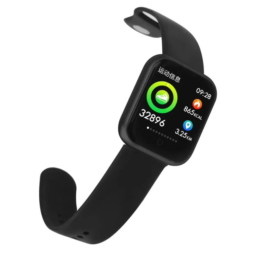 P70 Для женщин модные часы Smart Watch Ip68 Водонепроницаемый сердечного ритма крови Давление для Iphone Для мужчин Спорт Фитнес трекер Smartwatch PK IWO 5 - Цвет: Черный